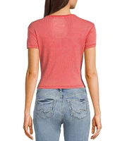 The Laundry Room Short Sleeve Patch Coke Crop Top