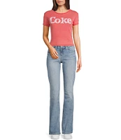 The Laundry Room Short Sleeve Patch Coke Crop Top