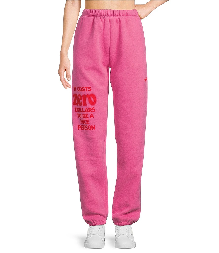 The Mayfair Group It Cost ZERO Dollars to be a Nice Person Coordinating Fleece Joggers