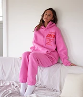 The Mayfair Group It Costs ZERO Dollars to Be a Nice Person Coordinating Graphic Fleece Hoodie