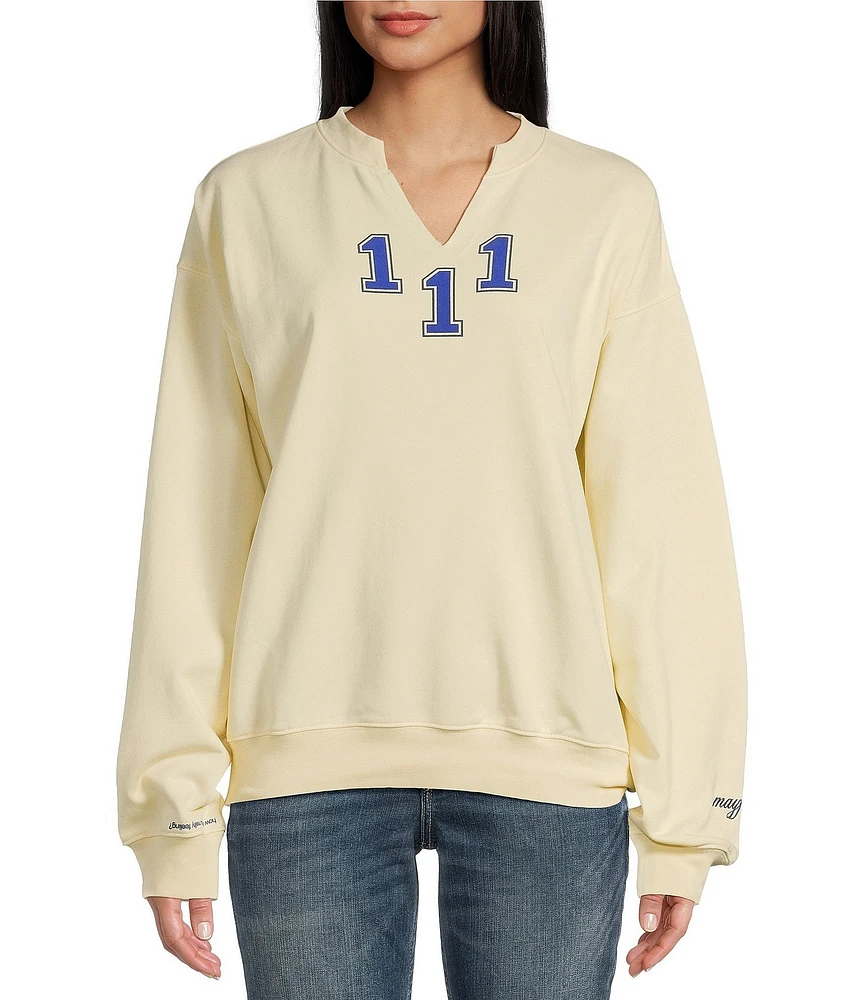 The Mayfair Group Mayfair Athletic Dept Coordinating Notch Neck Sweatshirt
