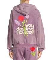 The Mayfair Group You Deserve Flowers Coordinating Graphic Fleece Hoodie