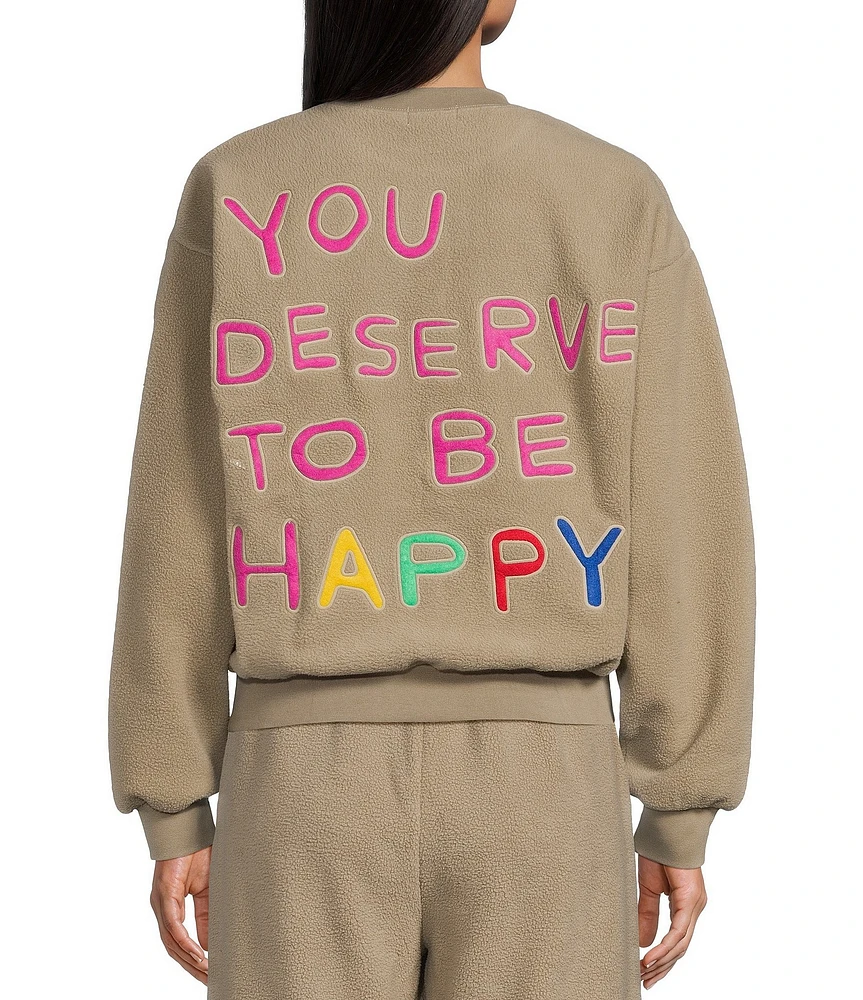 The Mayfair Group You Deserve to Be Happy Coordinating Crewneck Sweater