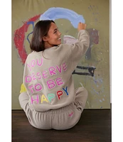 The Mayfair Group You Deserve to Be Happy Coordinating Crewneck Sweater