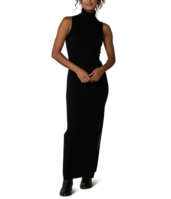 The Normal Brand Athena Sleeveless Turtleneck Sweater Knit Maxi Dress