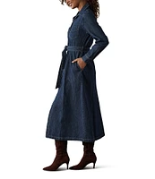 The Normal Brand Denim Button Front Midi Shirt Dress