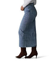 The Normal Brand Denim Stretch High Rise Midi Skirt