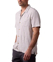 The Normal Brand Freshwater Linen Blend Camp Collar Short Sleeve Woven Shirt