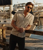 The Normal Brand Freshwater Linen Blend Camp Collar Short Sleeve Woven Shirt