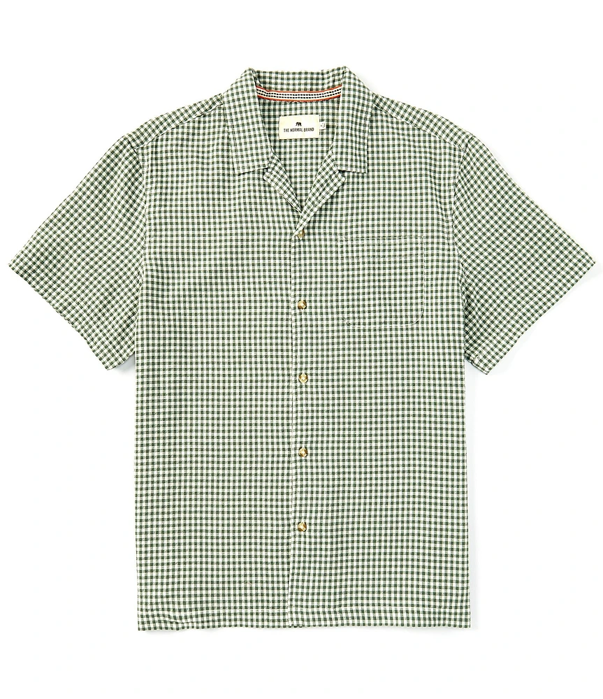 The Normal Brand Freshwater Linen Blend Camp Collar Short Sleeve Woven Shirt