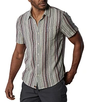 The Normal Brand Freshwater Stripe Short Sleeve Woven Shirt