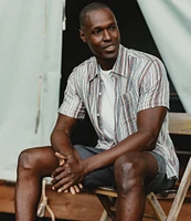 The Normal Brand Freshwater Stripe Short Sleeve Woven Shirt