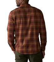 The Normal Brand Hudson Double Dark Brushed Flannel Long Sleeve Woven Shirt