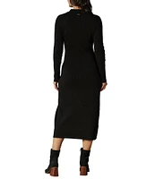 The Normal Brand Knit V-Neck Long Sleeve Midi Dress