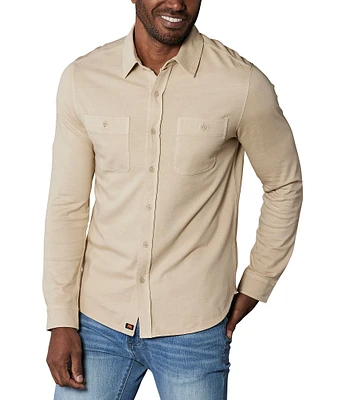 The Normal Brand Lennox Jersey Long Sleeve Woven Shirt