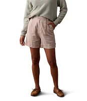 The Normal Brand Leukos Linen Blend High Waist Tailored Shorts