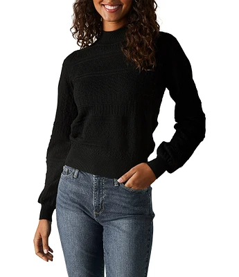 The Normal Brand Olivia Pointelle Mock Neck Sweater