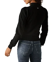 The Normal Brand Olivia Pointelle Mock Neck Sweater