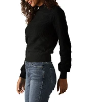 The Normal Brand Olivia Pointelle Mock Neck Sweater