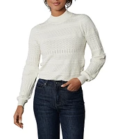 The Normal Brand Olivia Pointelle Mock Neck Sweater