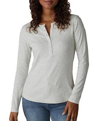 The Normal Brand Puremeso Long Sleeve Henley Neck Top