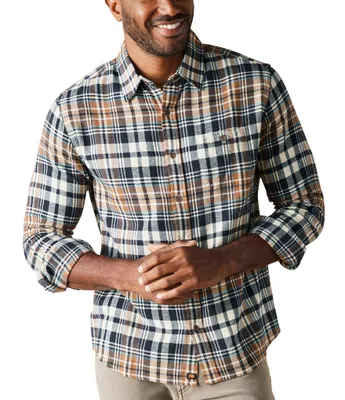 The Normal Brand Stephen Cedar Plaid Long-Sleeve Woven Shirt