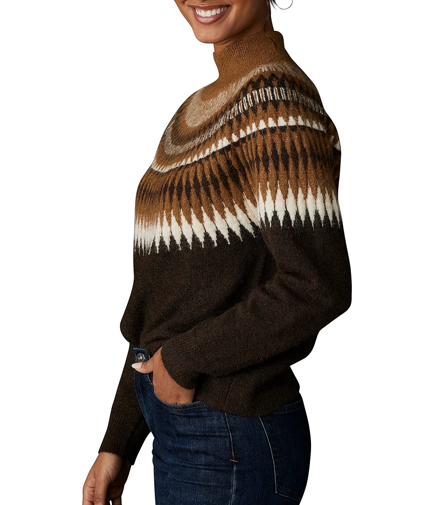 The Normal Brand Stretch Knit Fair Isle Turtleneck Sweater