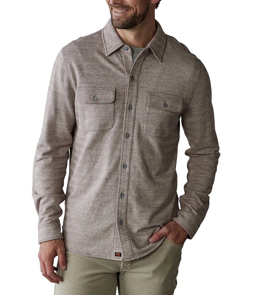 The Normal Brand Textured Knit Long Sleeve Woven Shirt