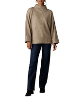 The Normal Brand Whipstitch Stretch Knit Wool Blend Mock Neck Sweater