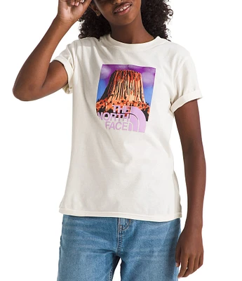 The North Face Big Girls 7-16 Crewneck Short Sleeve Landscape Graphic T-Shirt