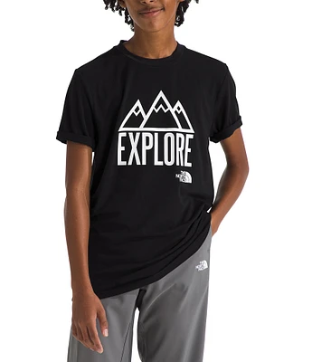 The North Face Big Kids 6-20 Short Sleeve Adventure Explore Graphic T-Shirt