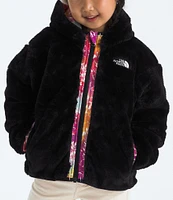 The North Face Little Girls 2T-7 Pink Multi Reversible Shasta Full-Zip Hooded Jacket