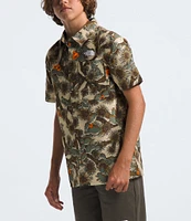 The North Face Little/Big Boys 6-16 Short Sleeve Button Down Amphibious Print Shirt