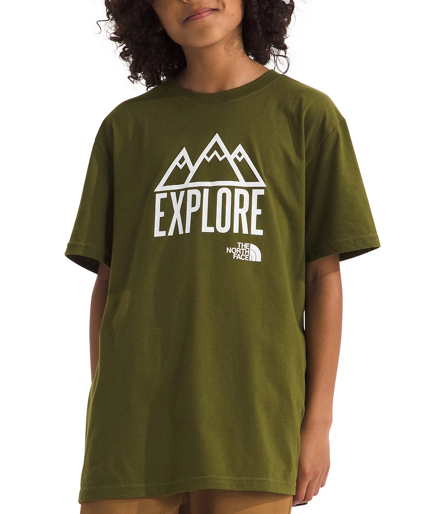 The North Face Little/Big Boys 6-16 Short Sleeve Olive Explore Logo T-Shirt