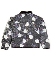 The North Face Little/Big Girls 6-16 Long Sleeve Black Floral Shasta Full Zip Jacket