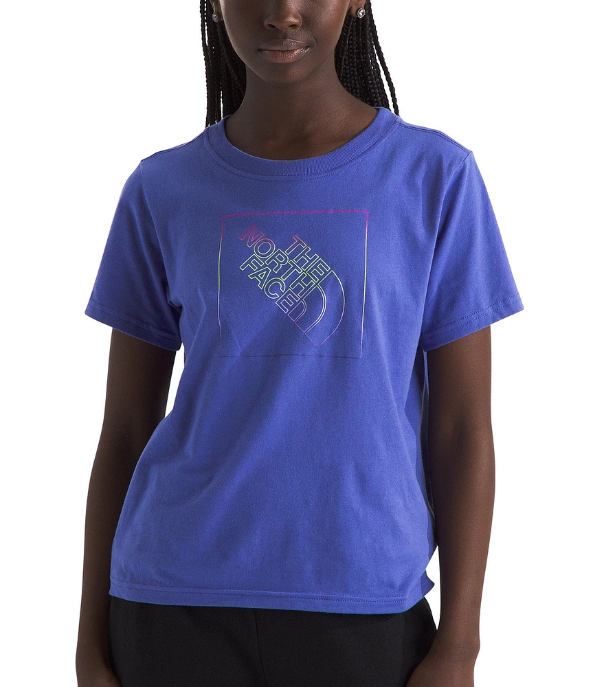 The North Face Little/Big Girls 6-16 Short Sleeve Blue Dome Logo T-Shirt