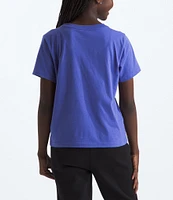 The North Face Little/Big Girls 6-16 Short Sleeve Blue Dome Logo T-Shirt