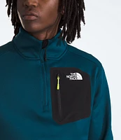 The North Face Long Sleeve Crest Contrast-Pocket 1/4-Zip Fleece Pullover