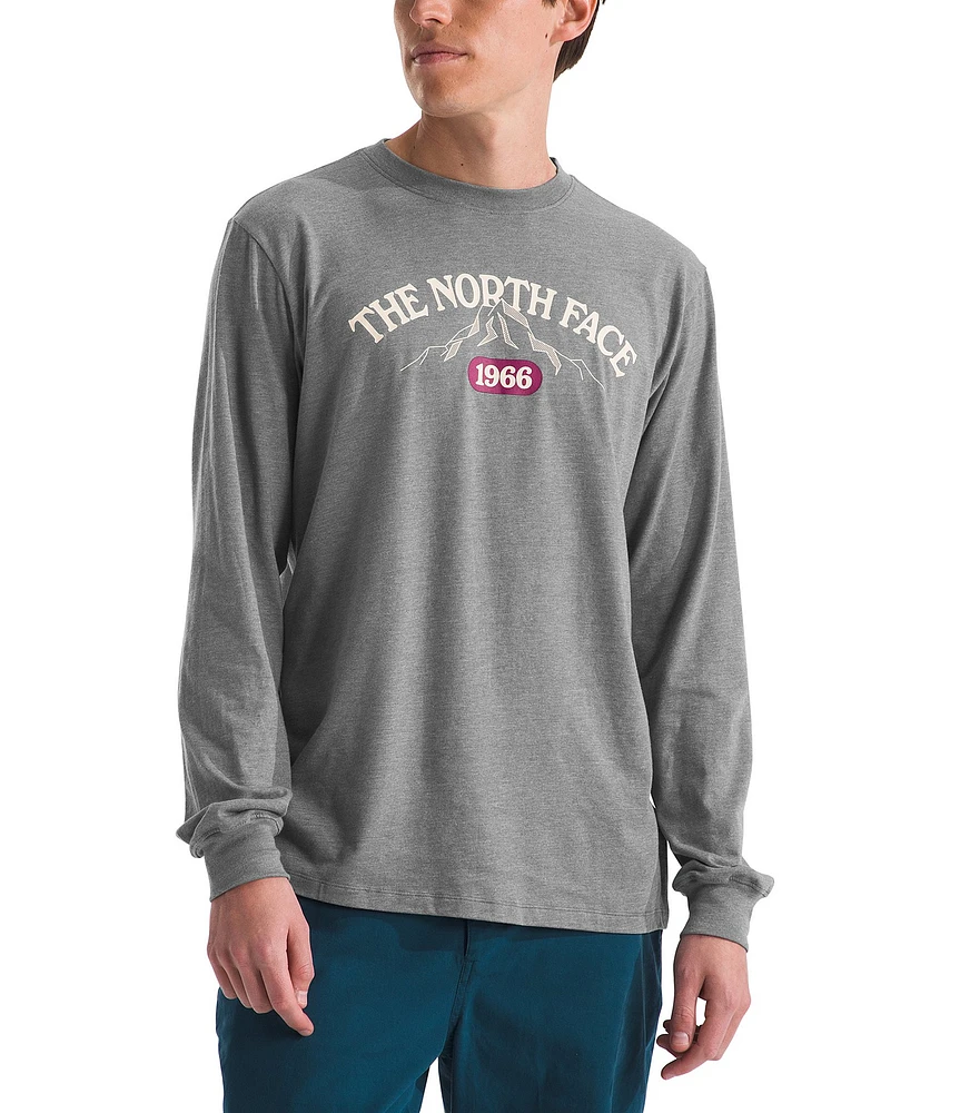 The North Face Long Sleeve Varsity Graphic Heathered T-Shirt