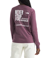 The North Face Women's Brand Proud Graphic Print Crew Neck Long Sleeve Tee Shirt