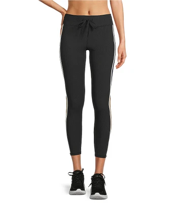 The Upside Revolver 25#double; Texture Rib Knit Colorblock Coordinating Midi Leggings