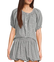 Things Between Button Front Gingham Woven Coordinating Top
