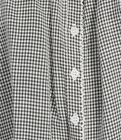 Things Between Button Front Gingham Woven Coordinating Top