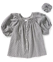 Things Between Button Front Gingham Woven Coordinating Top