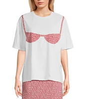 Things Between Short Sleeve Floral Bra T-Shirt