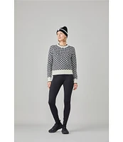 TILLEY Knit Jacquard Crew Neck Long Sleeve Sweater