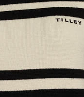 TILLEY Knit Stripe Pattern Crew Neck Long Sleeve Sweater