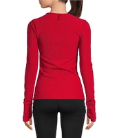 TILLEY Rib Knit Crew Neck Long Sleeve Sweater