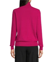 TILLEY Stretch Merino Wool Blend Turtleneck Long Sleeve Sweater