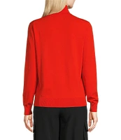 TILLEY Stretch Merino Wool Blend Turtleneck Long Sleeve Sweater